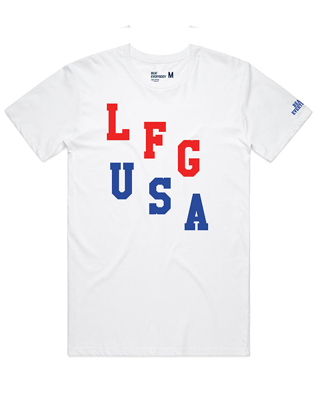 LFG USA Stacked Tee - White