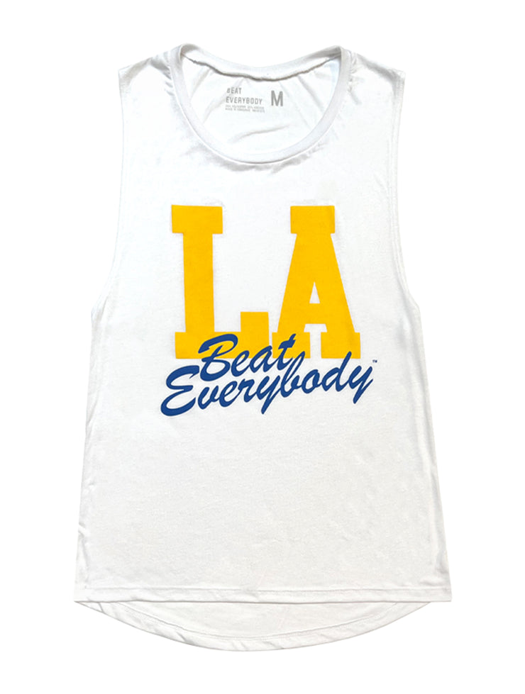 LA Beat Everybody Tank - White